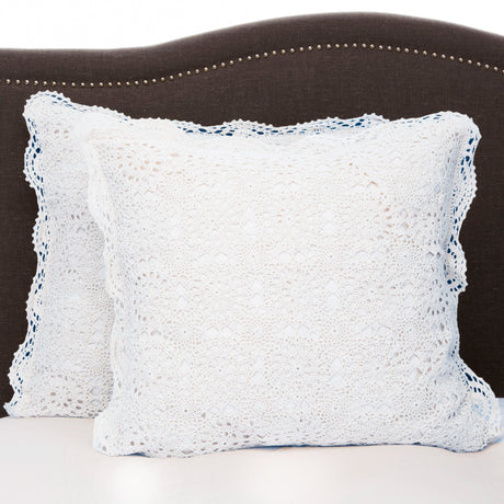 Hand Made Crochet Cotton Pillow Sham Pairs-Pillow Sham-Parc Decor