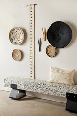 Hand-Painted Black Binga Flat Basket-Wall Basket-Parc Decor