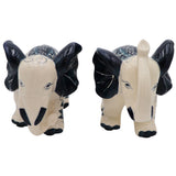 Hand-painted Ceramic Embera and Nyala Elephants - Pair