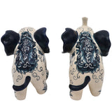 Hand-painted Ceramic Embera and Nyala Elephants - Pair