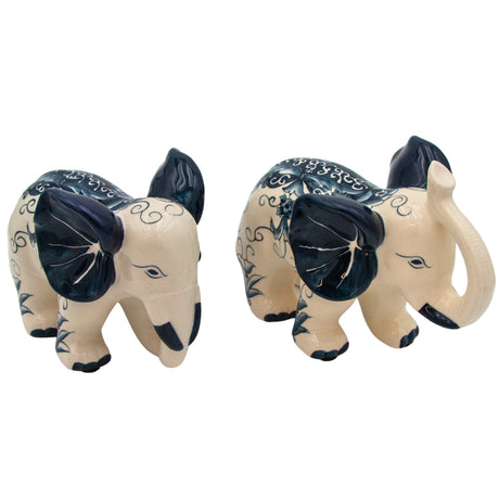 Hand-painted Embera and Nyala Elephants – Pair-Other Table Decoration-Parc Decor