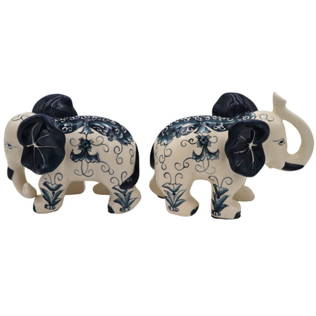 Hand-painted Embera and Nyala Elephants – Pair-Other Table Decoration-Parc Decor