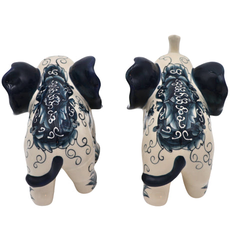 Hand-painted Embera and Nyala Elephants – Pair-Other Table Decoration-Parc Decor