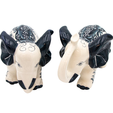 Hand-painted Embera and Nyala Elephants – Pair-Other Table Decoration-Parc Decor