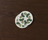 Hand-sewn Embroidery Seed Beaded Coasters | Red Berry Foliage Christmas Design | Payton James Holiday Table Decor-Table tops-Parc Decor