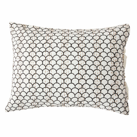 Hand Stitched Block Print Kantha Pillow Sham Pairs-Pillow Sham-Parc Decor