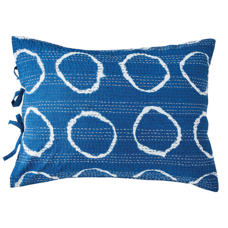 Hand Stitched Block Print Kantha Pillow Sham Pairs-Pillow Sham-Parc Decor