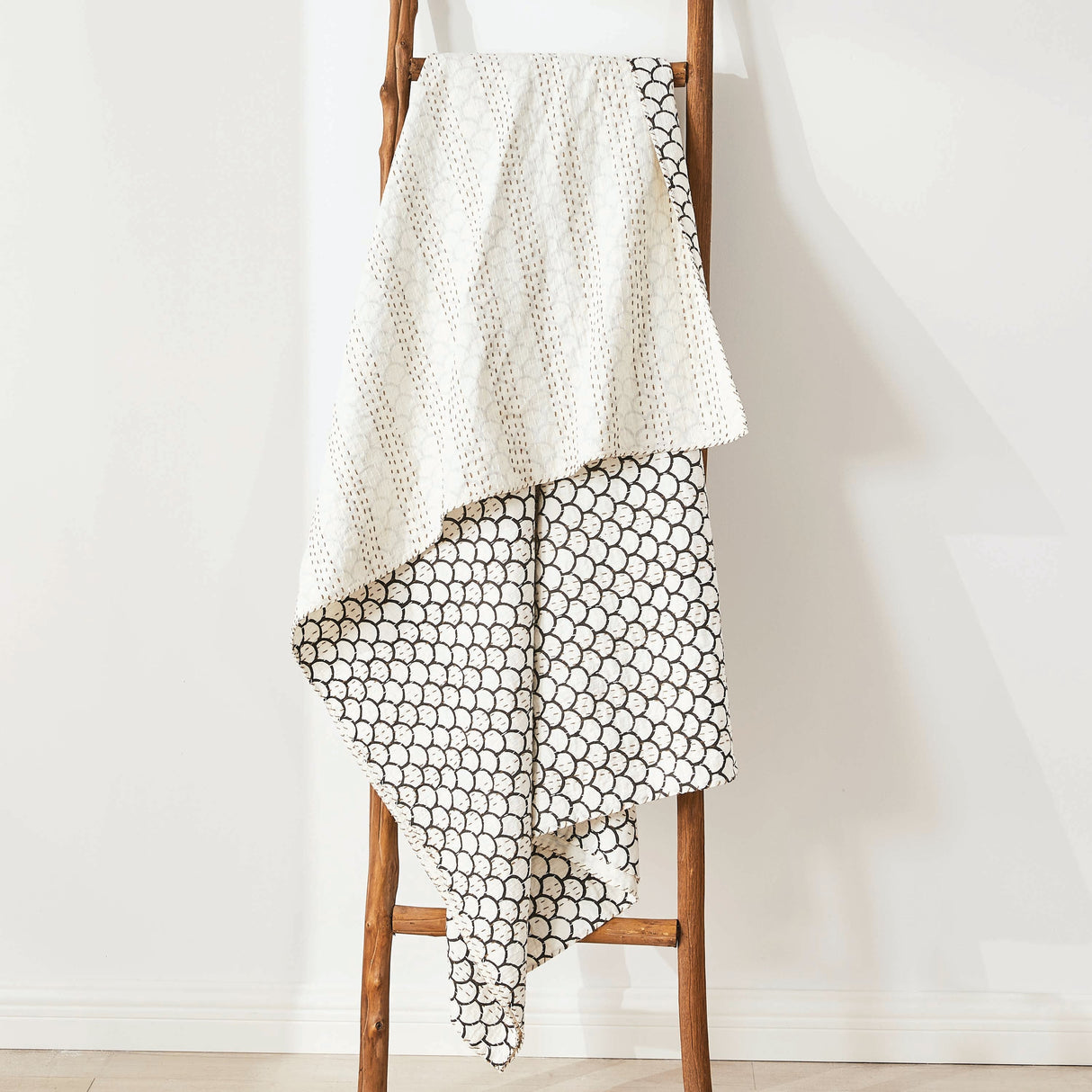 Hand Stitched Block Print Kantha Throws-Throw-Parc Decor