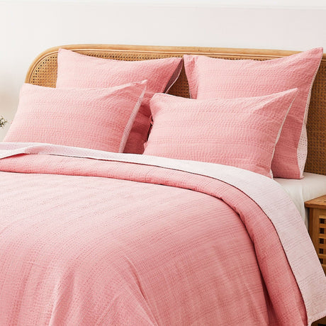 Hand Stitched Reversible Kantha Pillow Sham Pairs