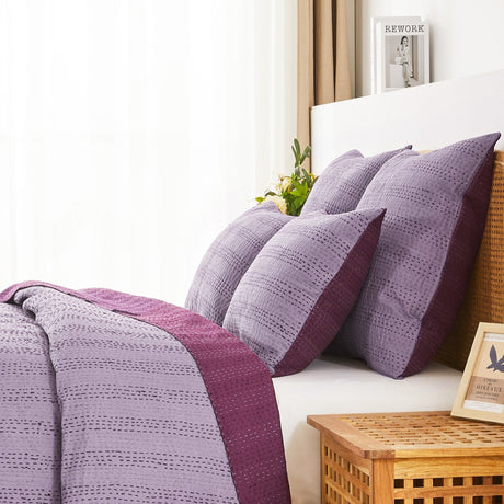 Hand Stitched Reversible Kantha Pillow Sham Pairs-Pillow Sham-Parc Decor