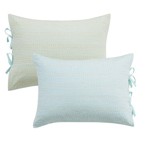 Hand Stitched Reversible Kantha Pillow Sham Pairs-Pillow Sham-Parc Decor