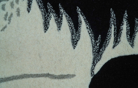 Hand Tufted 2x3 Animal Black And White Cat Wool Area Rug-Parc Decor