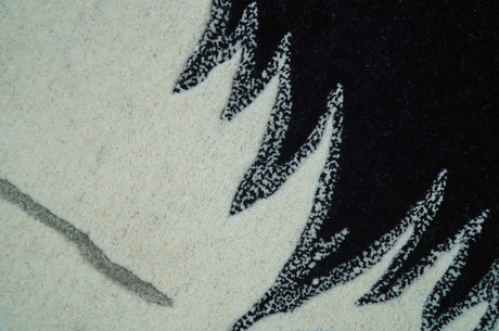 Hand Tufted 2x3 Animal Black And White Cat Wool Area Rug-Area Rug-Parc Decor