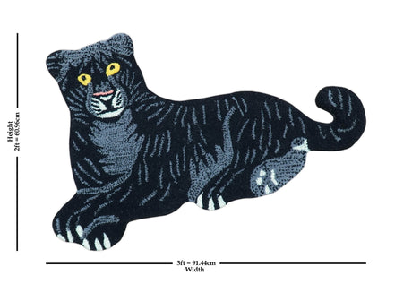 Hand Tufted 2x3 Animal Black Panther Wool Area Rug-Area Rug-Parc Decor