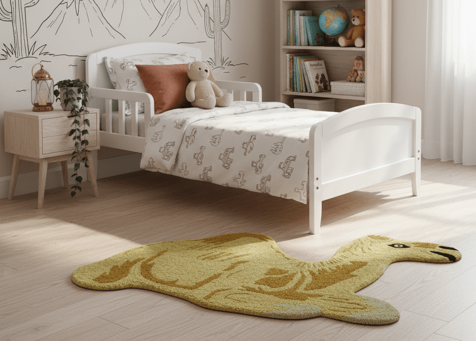 Hand Tufted 2x3 Animal Camel Wool Area Rug