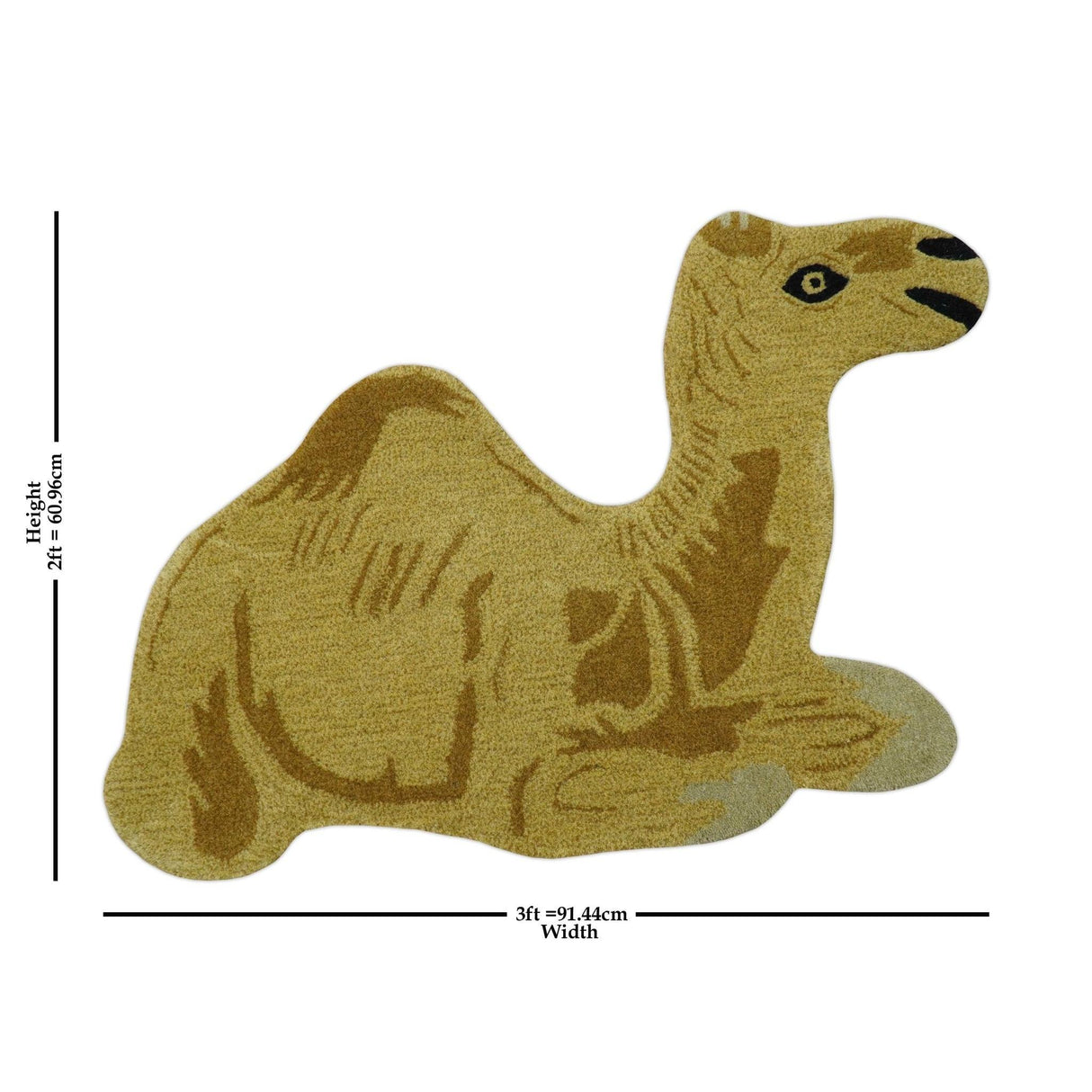 Hand Tufted 2x3 Animal Camel Wool Area Rug-Parc Decor