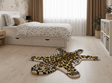 Hand Tufted 2x3 Gold Animal Leopard Wool Area Rug-Parc Decor