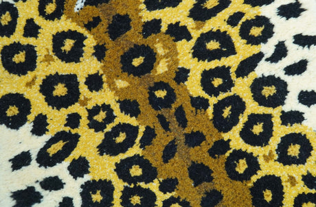 Hand Tufted 2x3 Gold Animal Leopard Wool Area Rug-Parc Decor