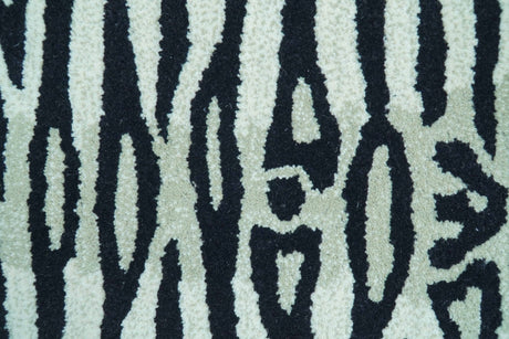 Hand Tufted 3x5 Black And White Animal Tiger Wool Area Rug-Parc Decor