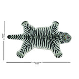 Hand Tufted 3x5 Black And White Animal Tiger Wool Area Rug-Parc Decor