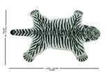 Hand Tufted 3x5 Black And White Animal Tiger Wool Area Rug