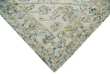 Hand Tufted 5x8 Beige and Blue Wool Textured Loop Area Rug