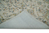 Hand Tufted 5x8 Beige and Blue Wool Textured Loop Area Rug