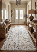 Hand Tufted 5x8 Beige and Blue Wool Textured Loop Area Rug