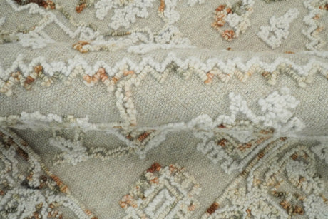 Hand Tufted 5x8 Brown and Beige Wool Textured Loop Area Rug