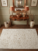 Hand Tufted 5x8 Brown and Beige Wool Textured Loop Area Rug