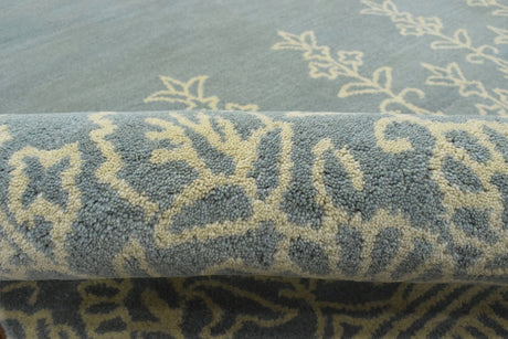 Hand Tufted 5x8 Gray And Beige Modern Style Wool Area Rug