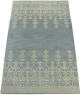 Hand Tufted 5x8 Gray And Beige Modern Style Wool Area Rug