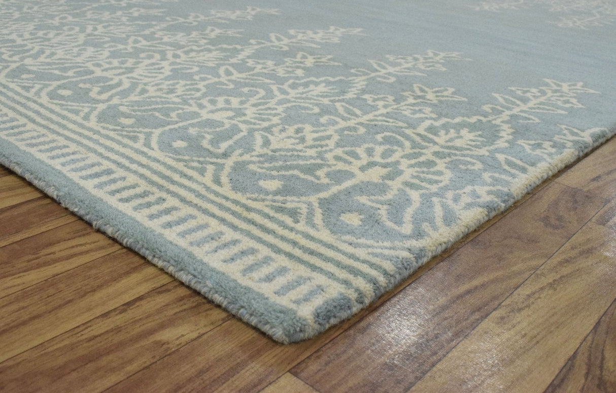 Hand Tufted 5x8 Gray And Beige Modern Style Wool Area Rug