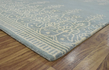 Hand Tufted 5x8 Gray And Beige Modern Style Wool Area Rug