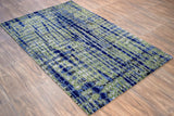 Hand Tufted 5x8 Modern Abstract Blue And Green Wool Area Rug