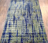 Hand Tufted 5x8 Modern Abstract Blue And Green Wool Area Rug