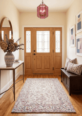 Hand Tufted 5x8 Pink and Beige Wool Textured Loop Area Rug