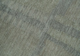 Hand Tufted 8x10 Ivory, Olive and Charcoal Modern Abstract Stripes Design Rug