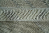 Hand Tufted 8x10 Ivory, Olive and Charcoal Modern Abstract Stripes Design Rug