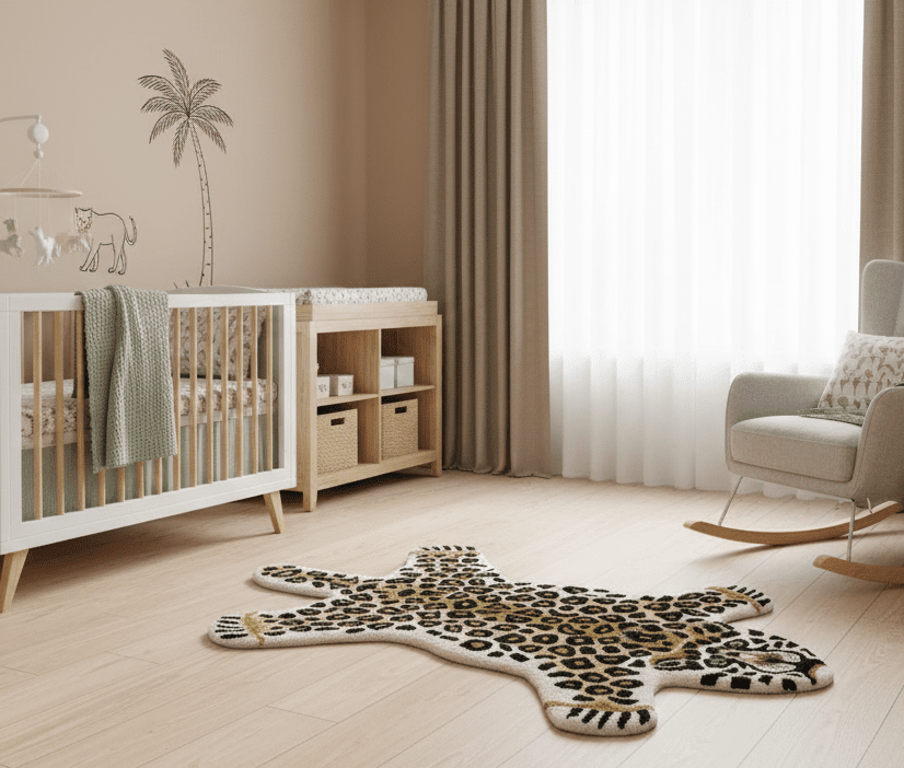 Hand Tufted Animal Leopard Gold And Black 3x5 Wool Area Rug-Parc Decor