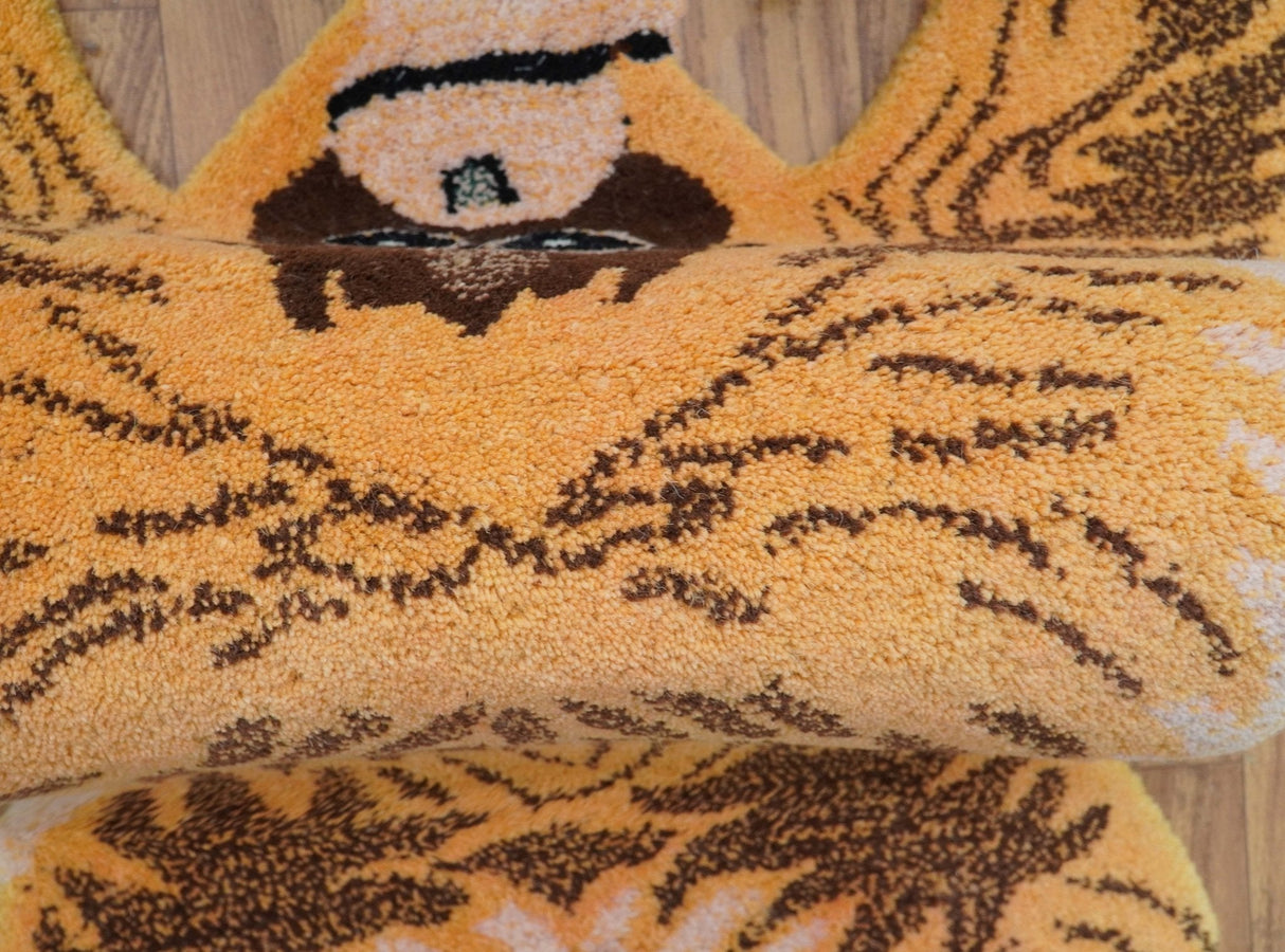 Hand Tufted Animal Monkey Brown 2x4 Wool Area Rug-Parc Decor