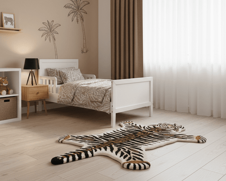 Hand Tufted Animal Tiger Black 3x5 Wool Area Rug-Parc Decor