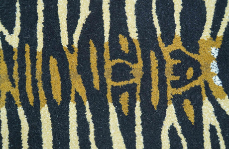 Hand Tufted Animal Tiger Black 3x5 Wool Area Rug
