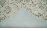 Hand Tufted Beige and Silver Wool Textured Loop 5x8 Area Rug