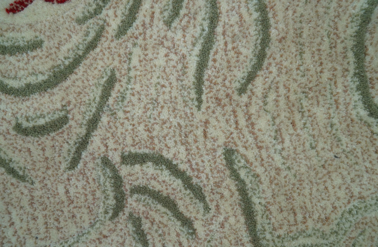 Hand Tufted Beige Animal Tiger 2x3 Wool Area Rug-Parc Decor