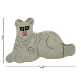 Hand Tufted Beige Animal Tiger 2x3 Wool Area Rug-Parc Decor