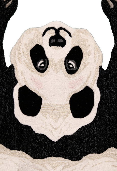 Hand Tufted Black Animal Panda 3x5 Wool Area Rug