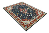 Hand Tufted Black, Rust and Beige Persian Style Wool Area Rug
