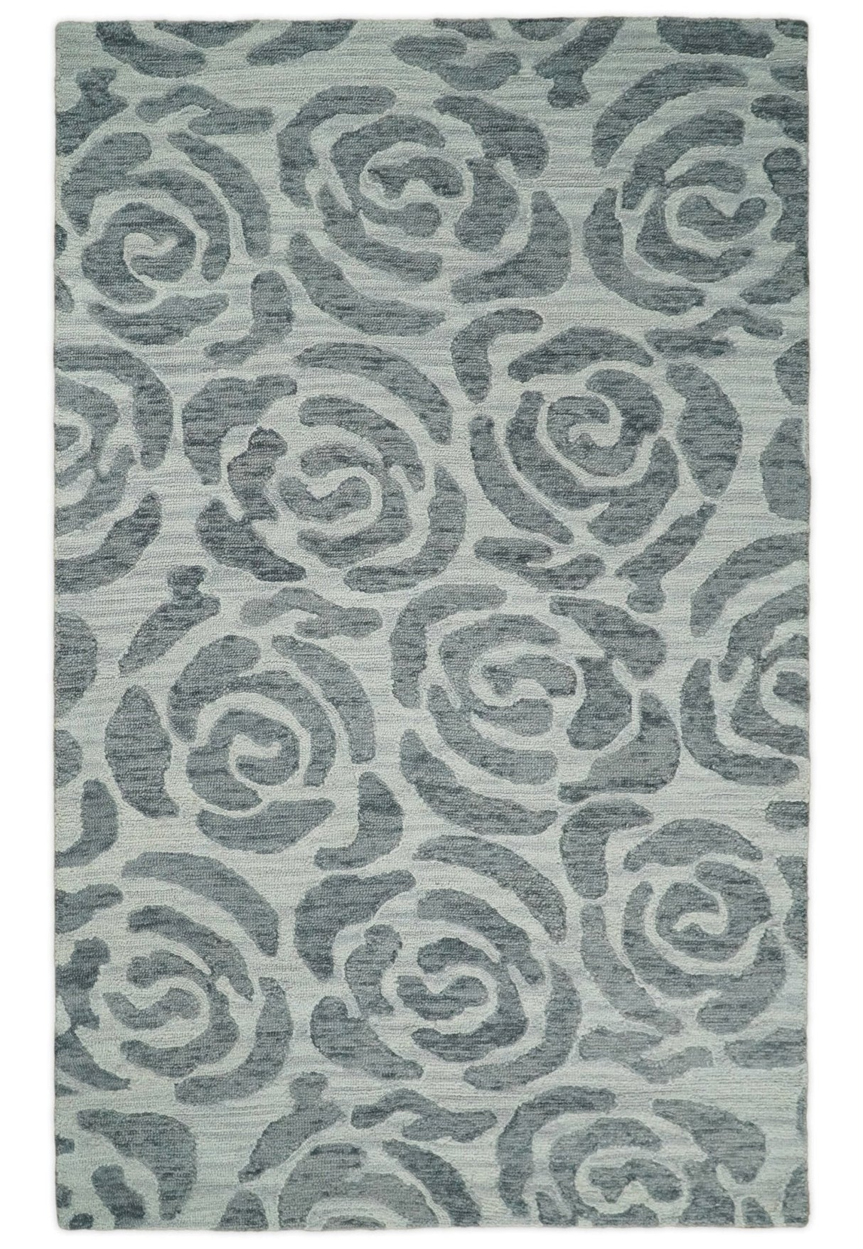 Hand Tufted Contemporary Gray and Silver Wool Area Rug
