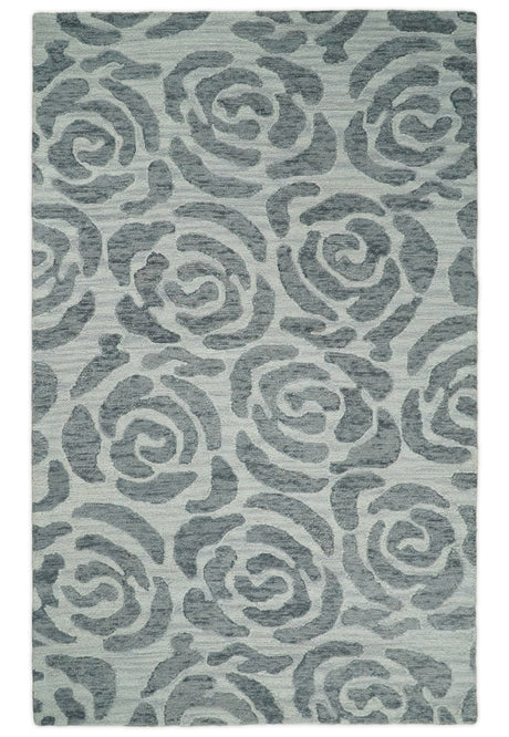 Hand Tufted Contemporary Gray and Silver Wool Area Rug